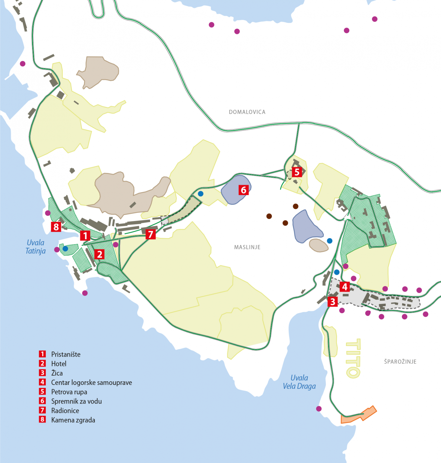 Karta Golog otoka Goli Otok